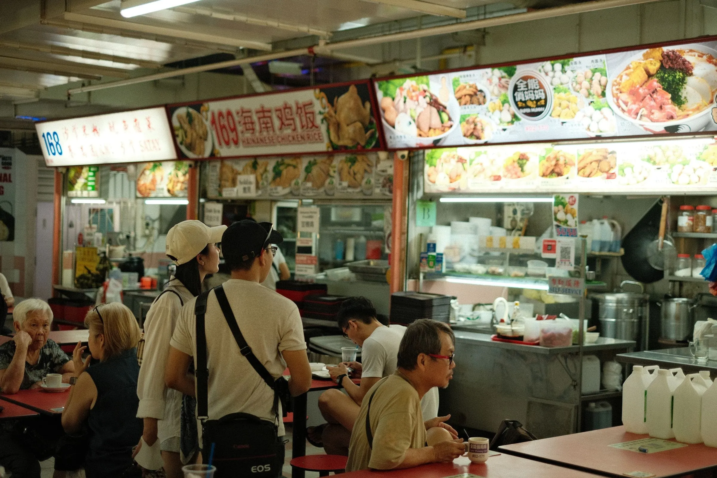 Diners at a hawker centre in Singapore