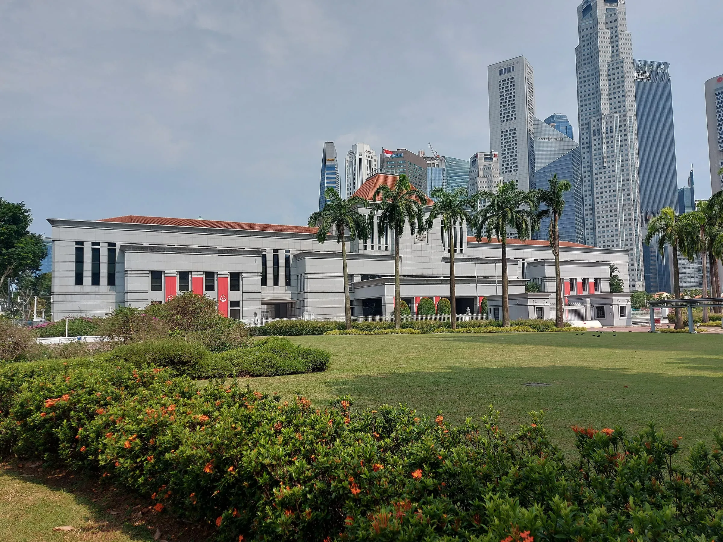 Parliament House, Singapore, with the Downtown Core behind it