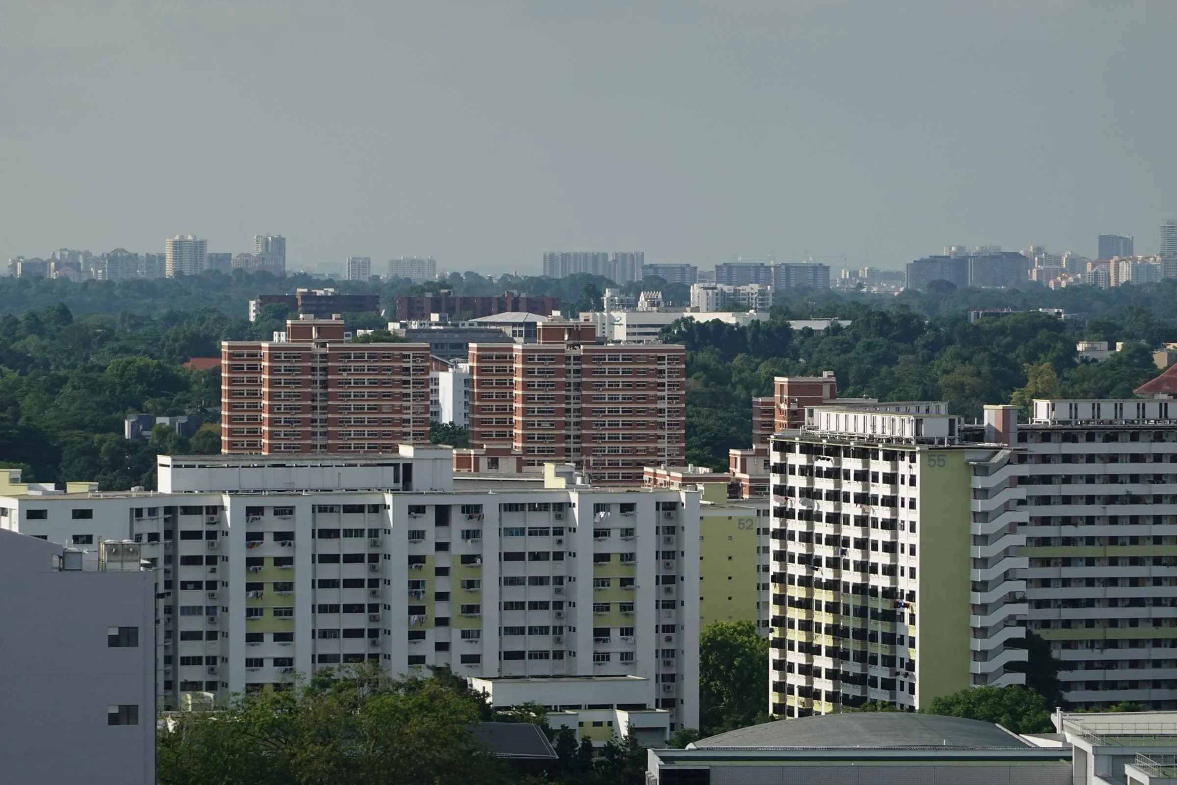 High-rise apartment blocks in a residential district of Singapore